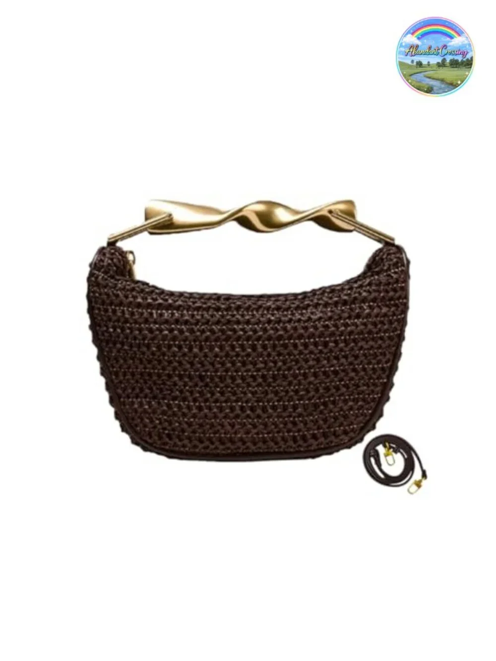 Handmade Straw Crossbody Bag for Women Summer Beach Satchel Purse Woven